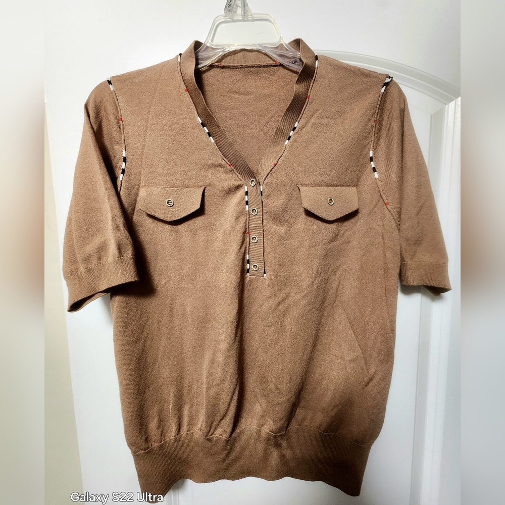V Neck Brown top